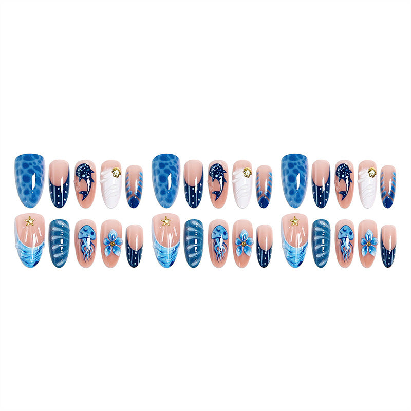 Artistic 3D Nail Tips with Maritime Motifs Stornfield
