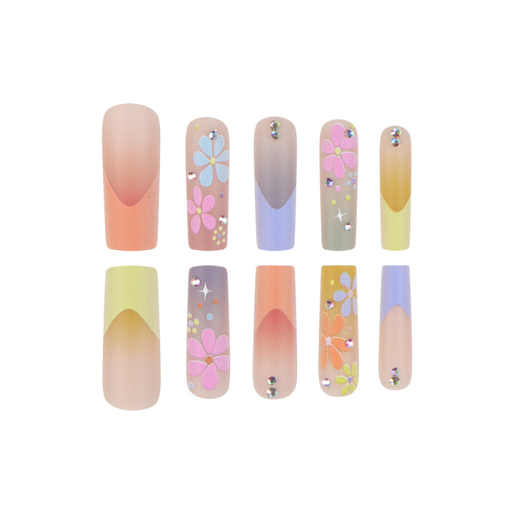 Floral-Themed Long Stiletto Press-On Nails Stornfield