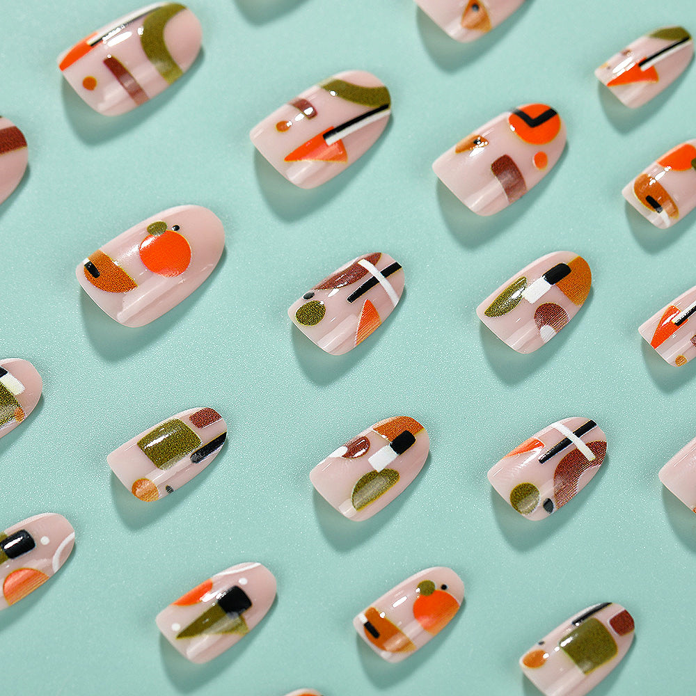 Artificial nails with geometric design Stornfield