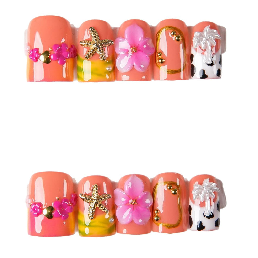 Floral Decoration Press-On Nail Set