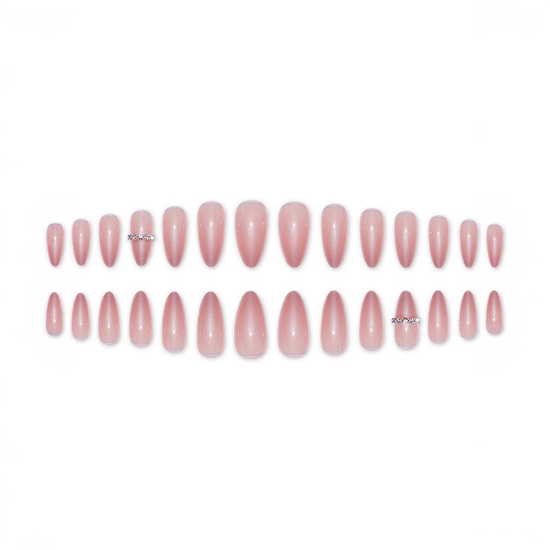 Elegant Stiletto Press-On Nail Art with Gem Accents Stornfield