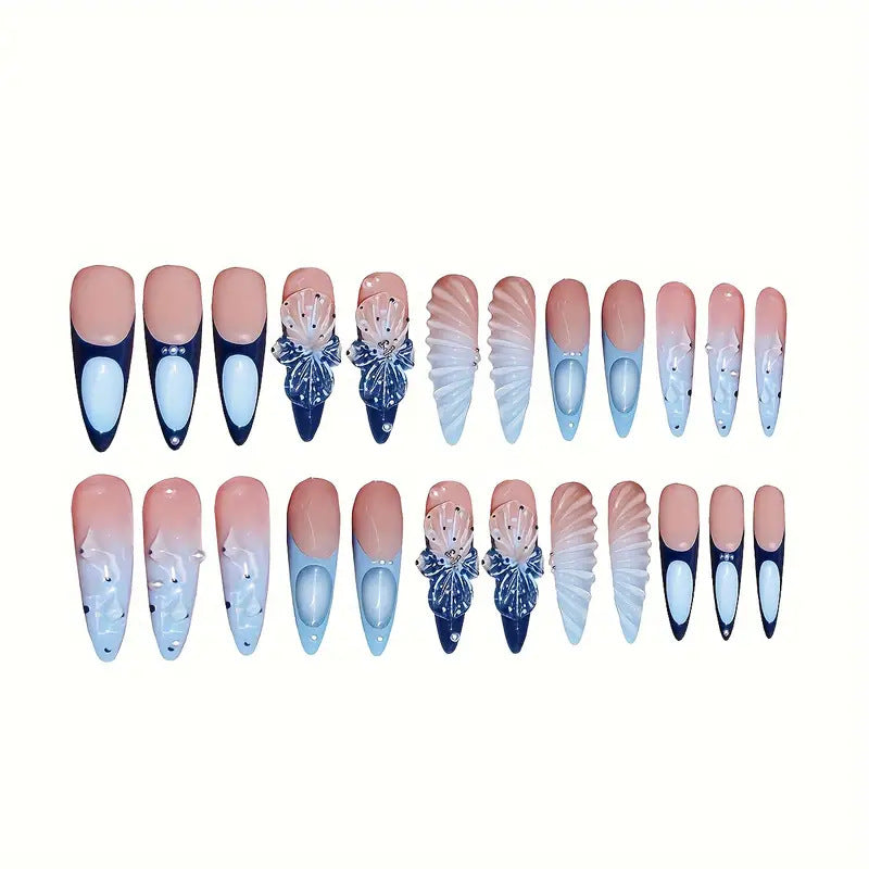 Artistic Butterfly-Inspired Press-On Nails Stornfield