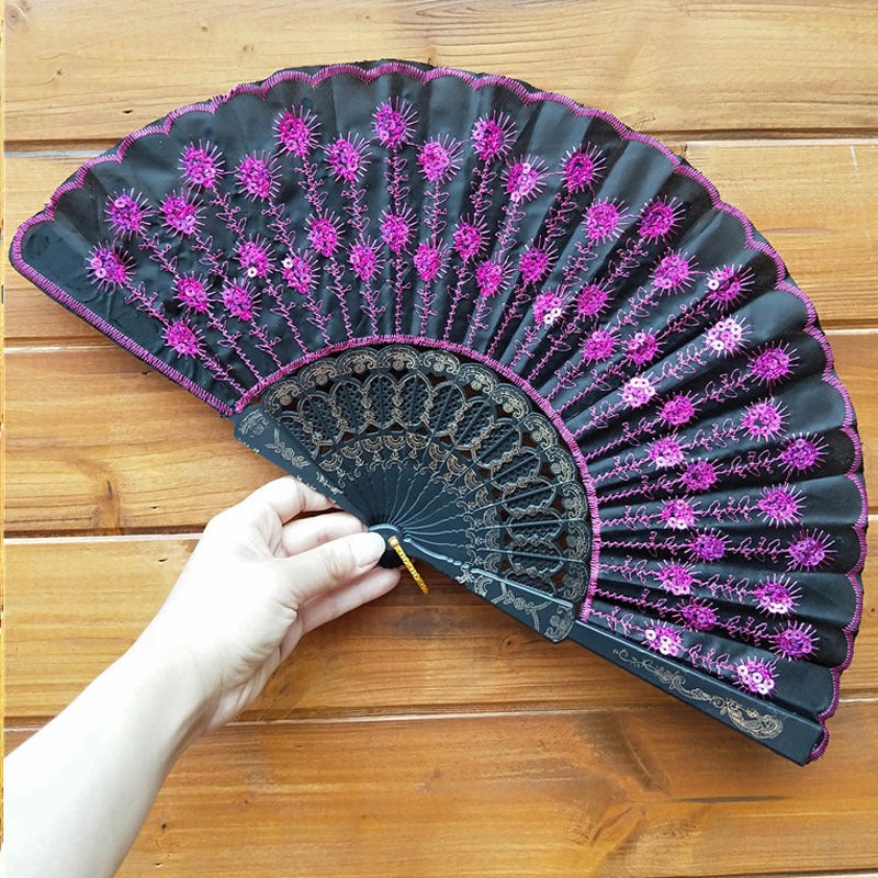 Ladies handcrafted fan with exquisite embroidery Stornfield