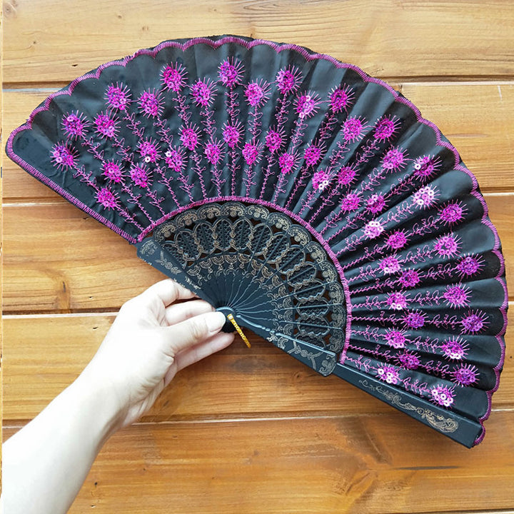 Ladies handcrafted fan with exquisite embroidery Stornfield