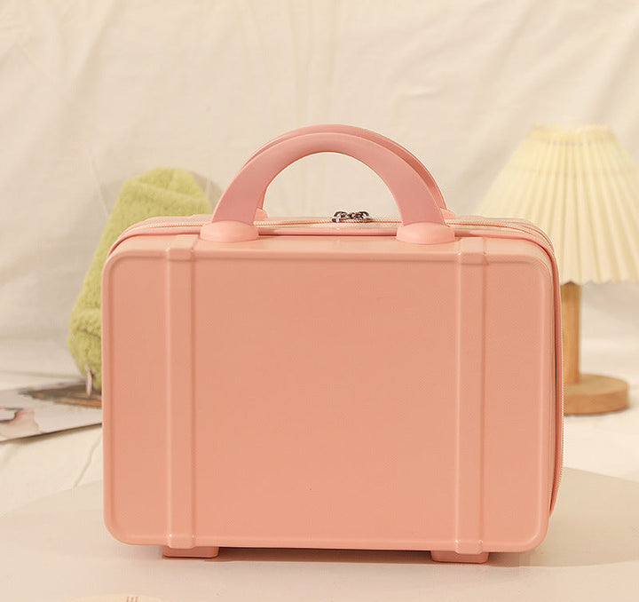 hard-shell travel cosmetic case with double-zip closure top handle and protective feet Stornfield
