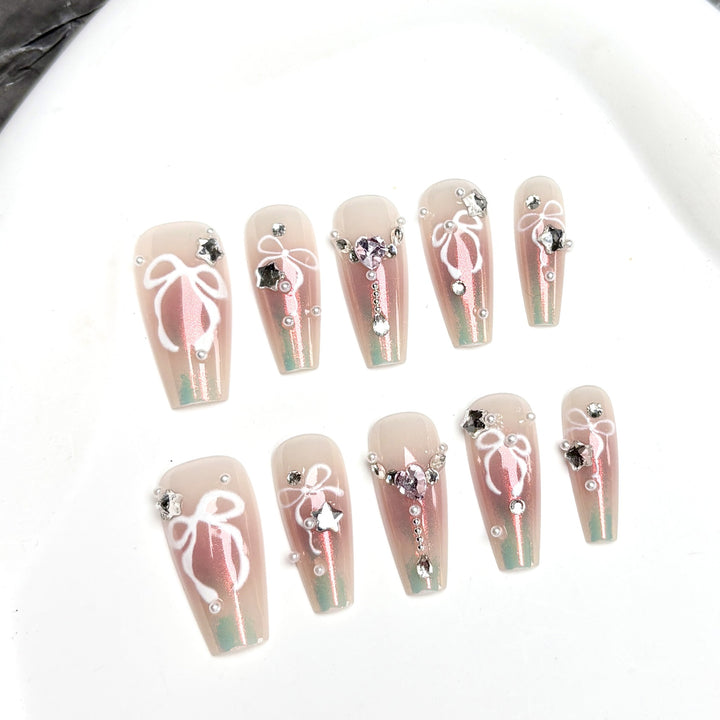 Elegant Gradient Press-On Nail Art Set
