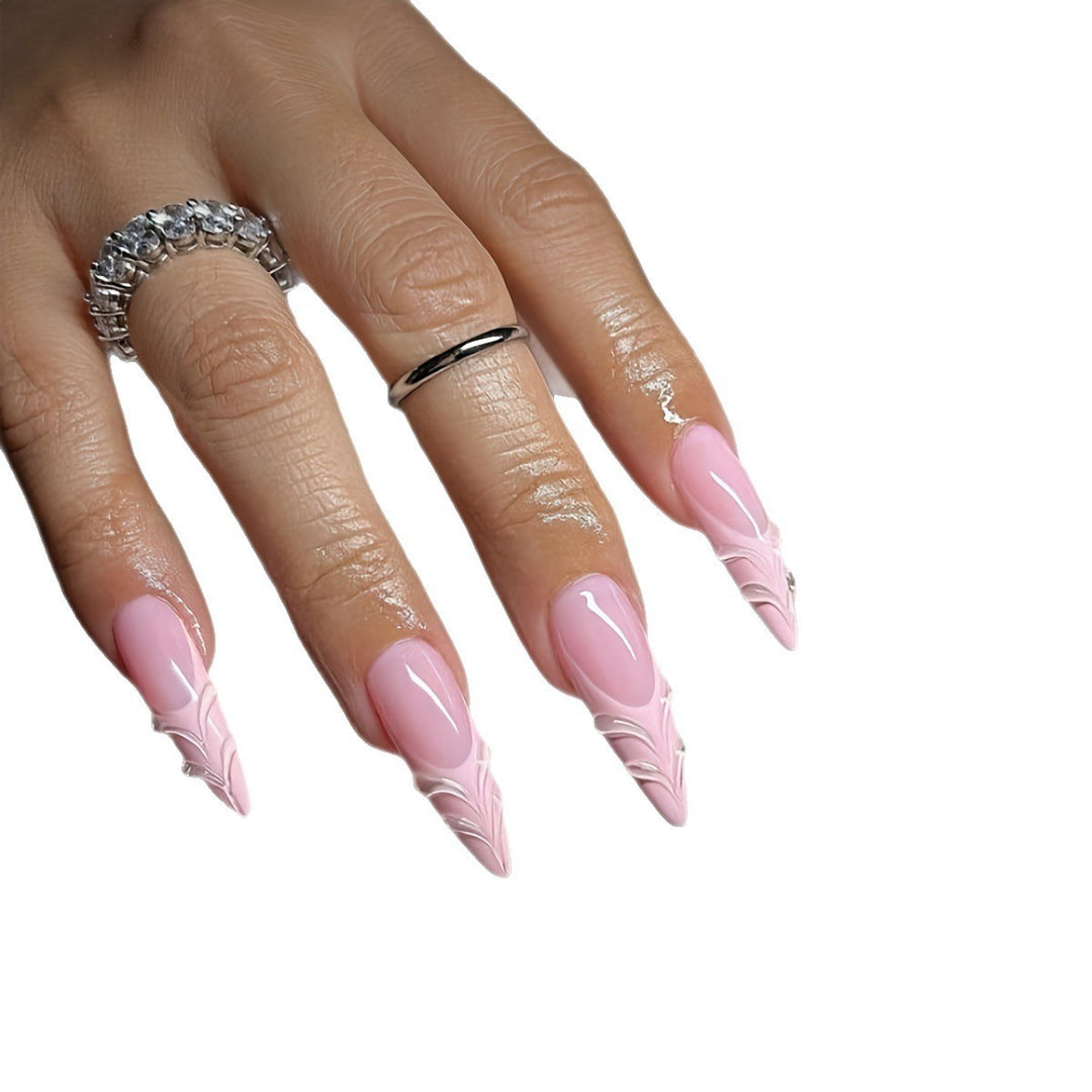 Artificial nail set with elegant tips and filigree design Stornfield