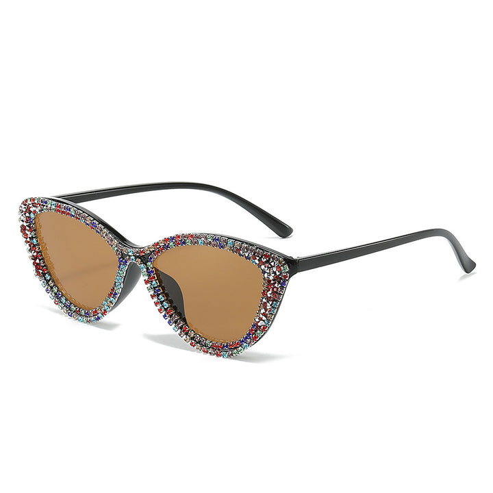 Glamorous Rhinestone-Embellished Cat-Eye Sunglasses Stornfield