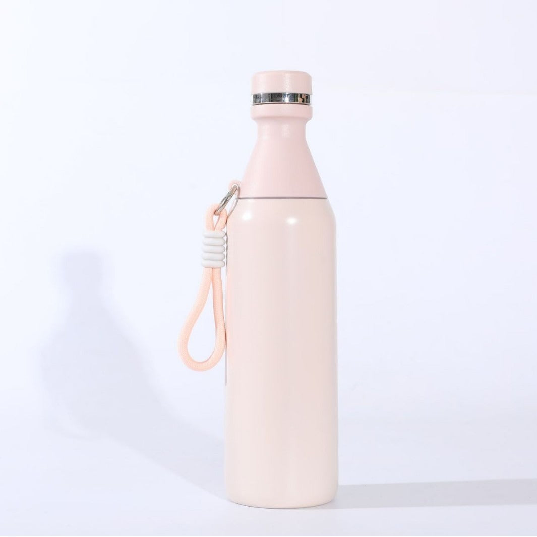 Ladies insulated stainless steel drinking bottle with practical carrying handle Stornfield