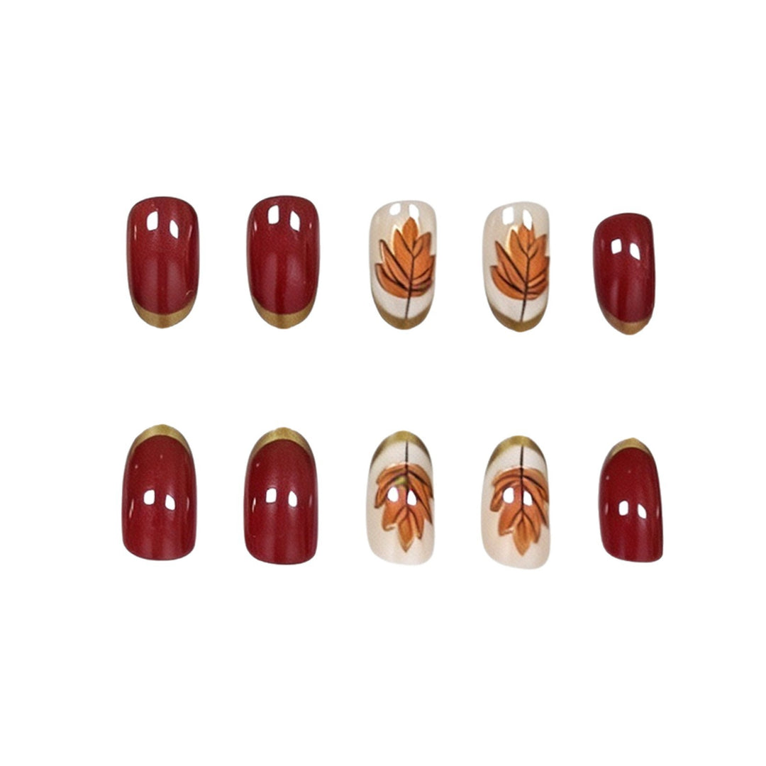 Decorative Autumn-Themed Nail Art Enhancements Stornfield