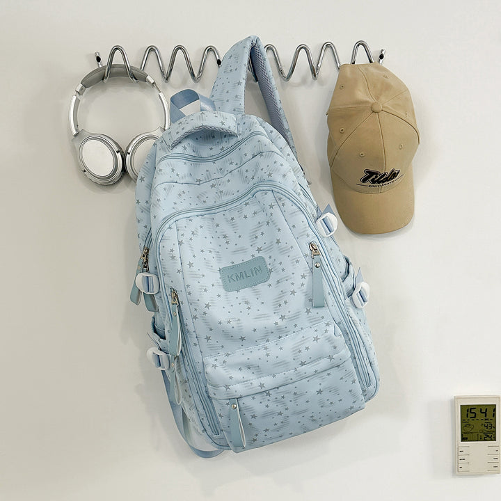 Stylish Multi-Pocket Star-Embellished Backpack Stornfield