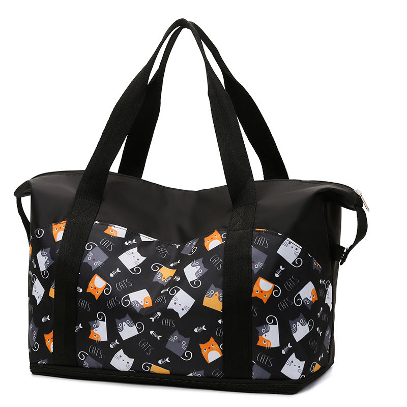 Playful Cat-Themed Travel Duffle Bag