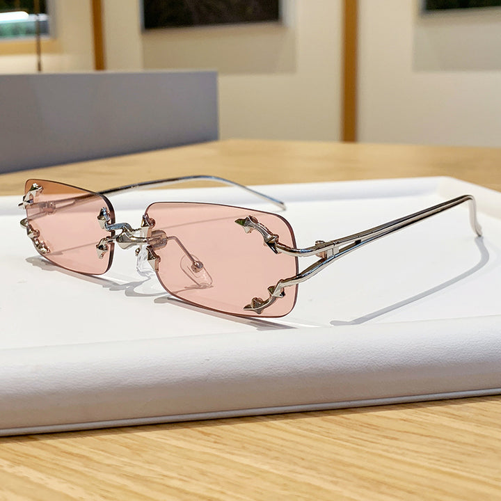 Women's fashionable sunglasses with delicate metal frame and transparent lenses Stornfield
