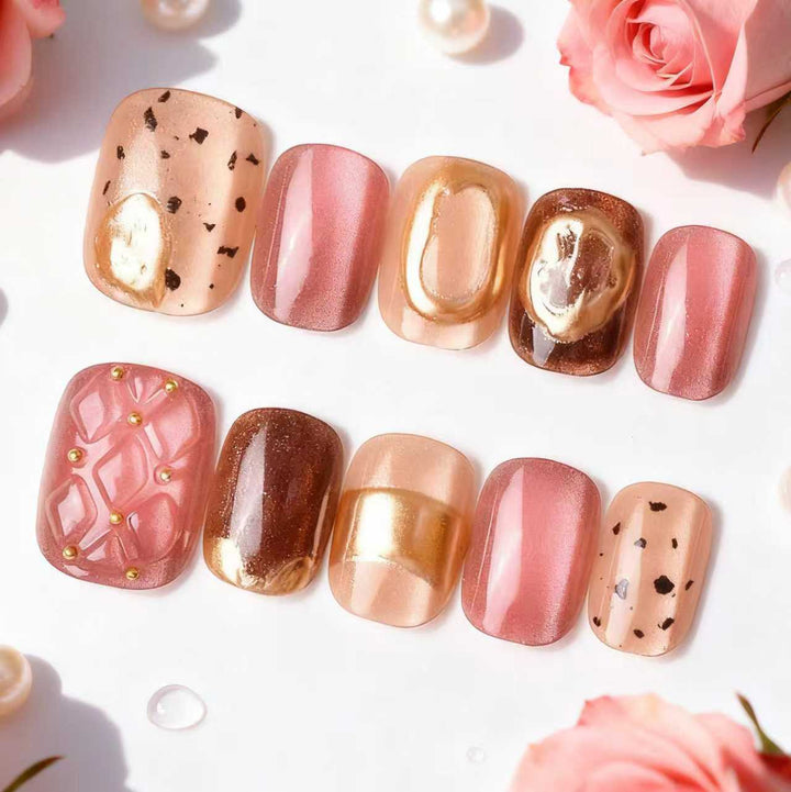 Artistic Textured Press-On Nail Set Stornfield