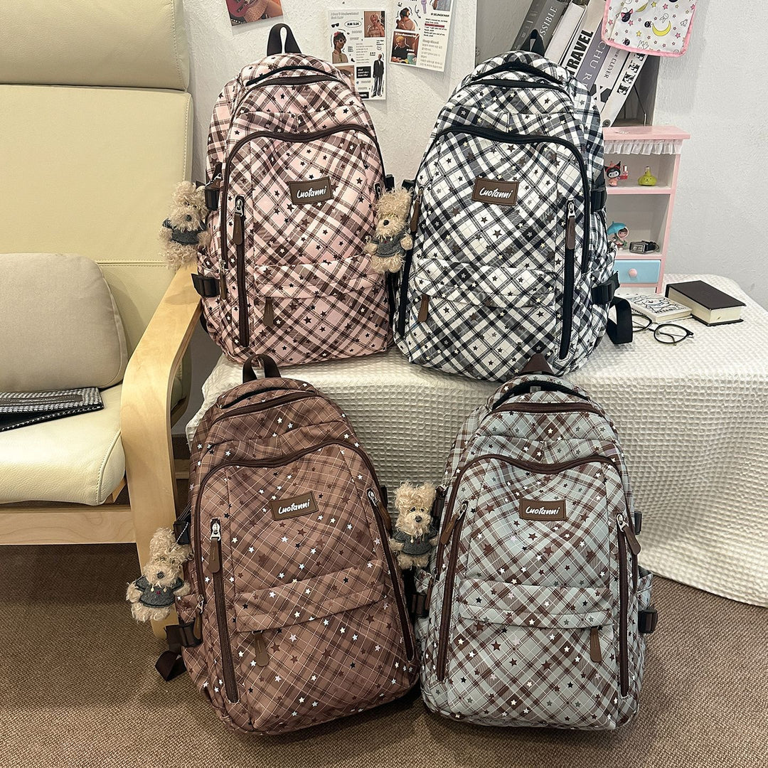 Stylish Plaid Design School Backpack Stornfield