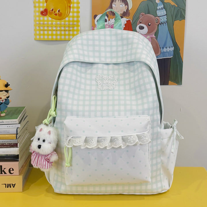 Fun Gingham Patterned Backpack Stornfield