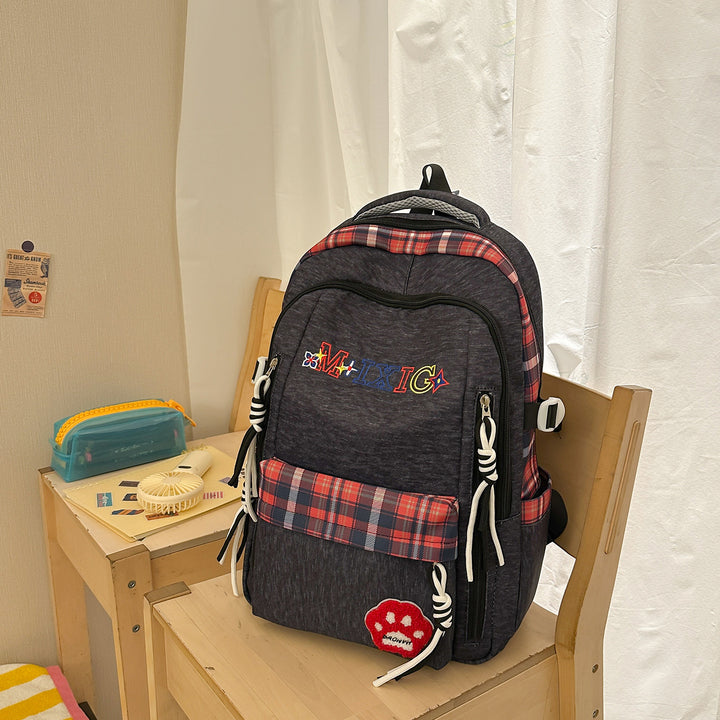 Playful Plaid Print Backpack Stornfield