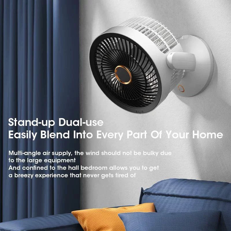 Unisex universal size compact oscillating table fan with adjustable tilt angle, quiet brushless motor and USB charging Stornfield