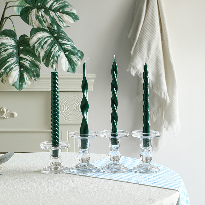 Sculptural Ribbon-Twist Taper Candle Set