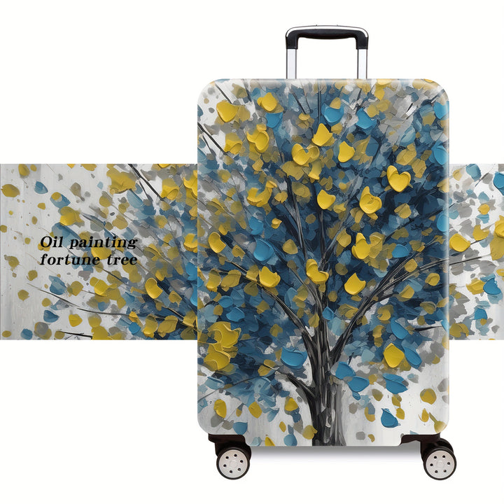 Women's hard shell suitcase with floral oil painting design Stornfield