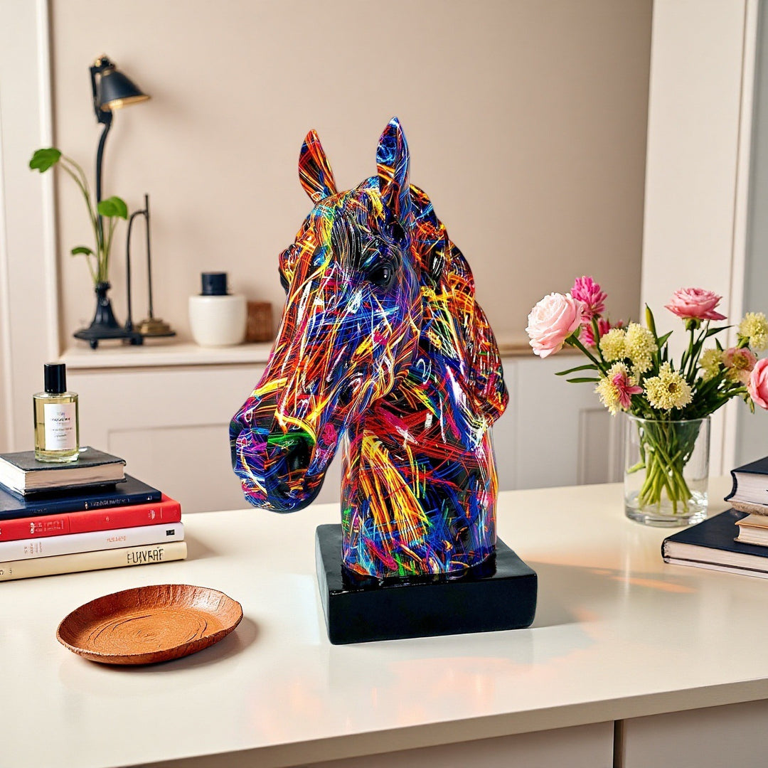 Artful horse sculpture made of high-quality resin Stornfield