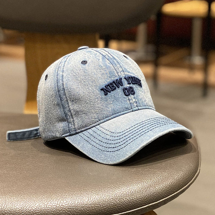 Men's Distressed Denim Style Baseball Cap Stornfield