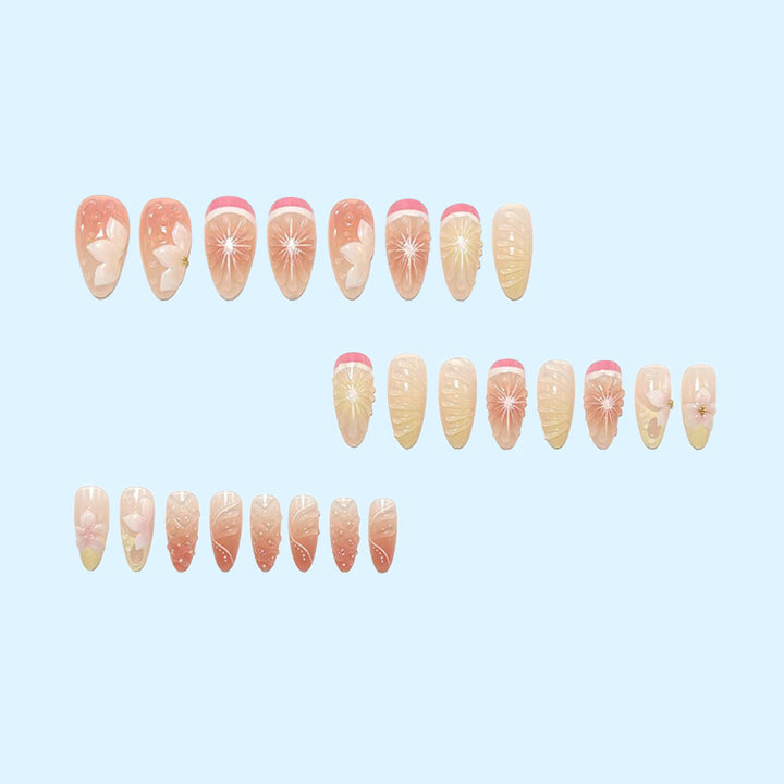 Artificial nails with 3D flower and fruit designs Stornfield