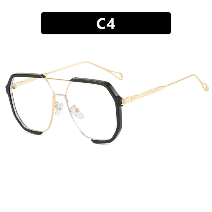 Ladies extravagant sunglasses in hexagonal design with transparent frame Stornfield