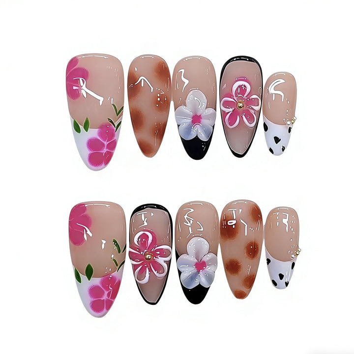 Artistic Floral Press-On Nail Set Stornfield 1787296026