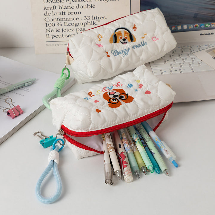 Quilted Cartoon Dog Pencil Case Stornfield