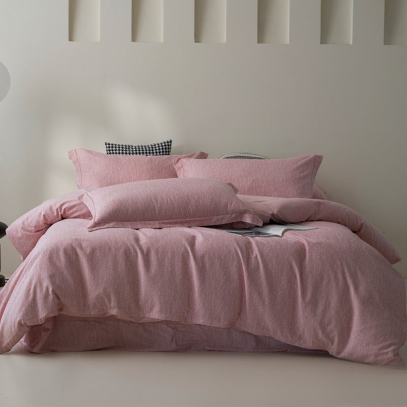 Bedding set made of cotton percale with geometric check pattern, breathable and easy to iron