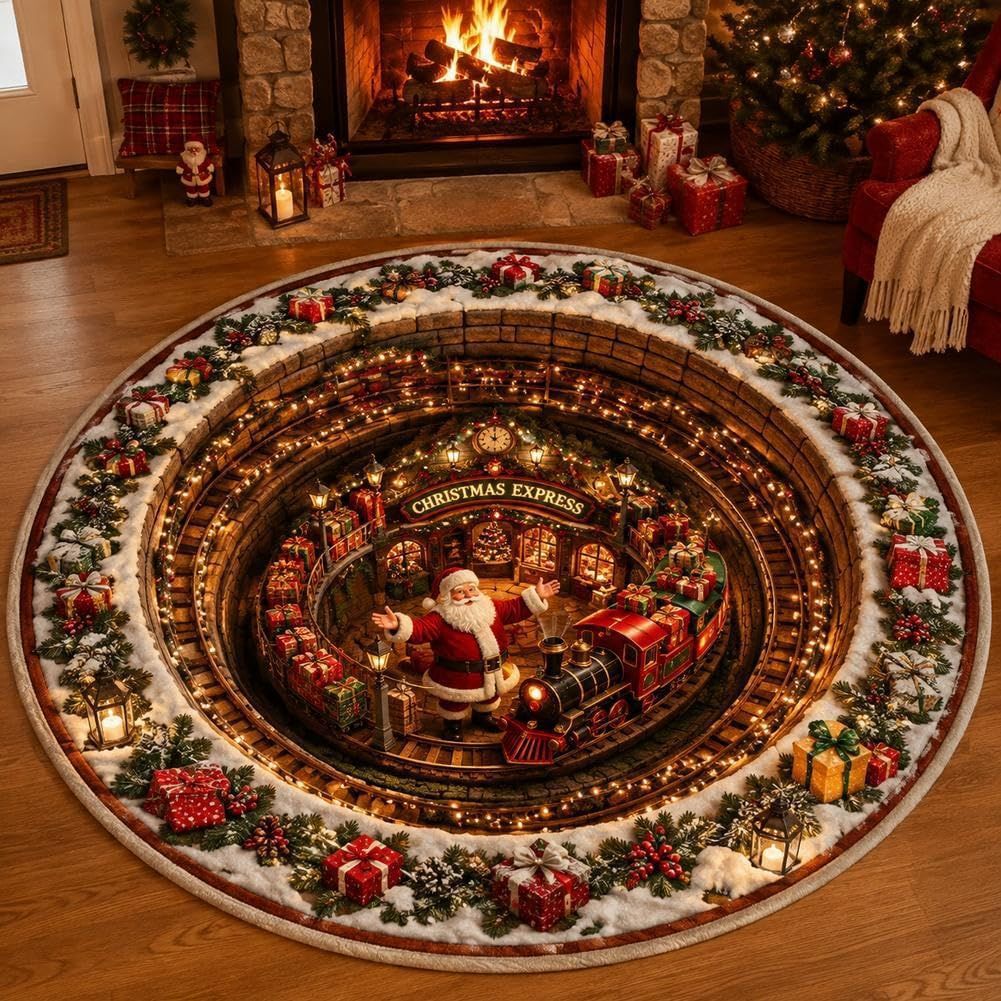 Christmas-Themed Plush Area Rug