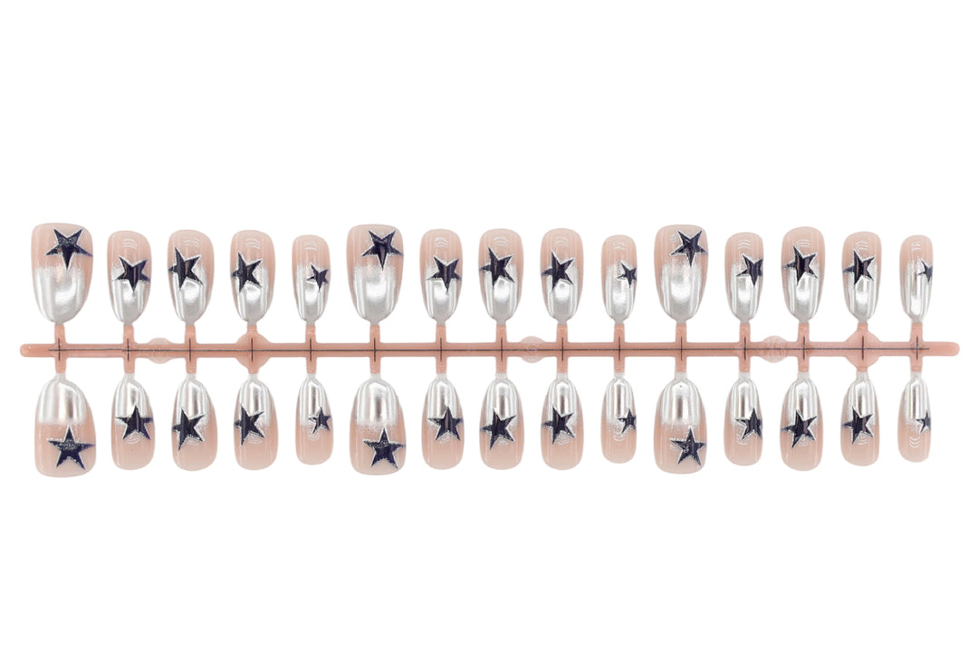Art nail set with stylish star motifs Stornfield