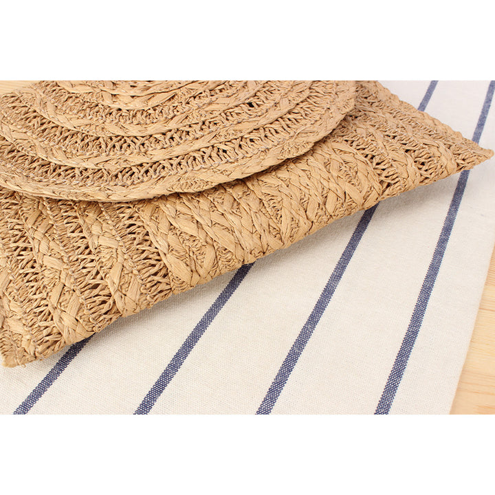 Shoulder bag made of high-quality woven natural material with elegant wave pattern Stornfield