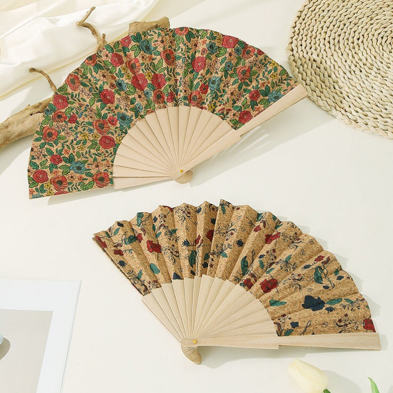Women's handmade fan with floral motifs Stornfield