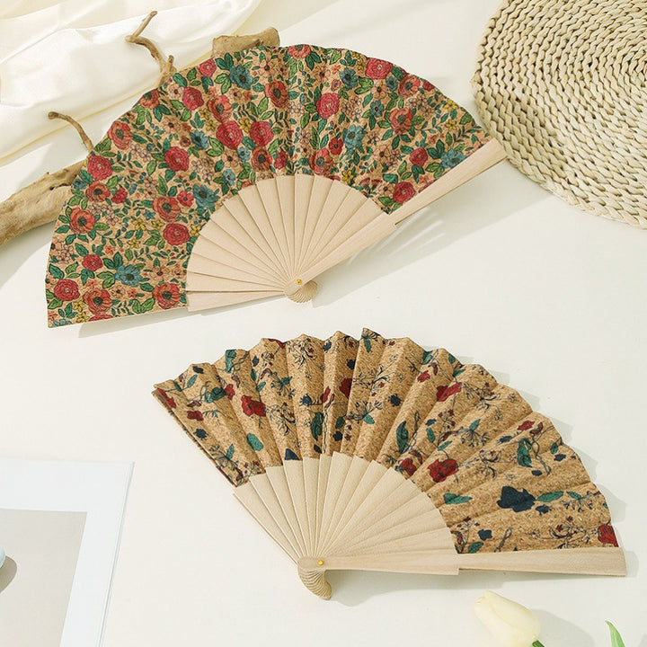 Women's handmade fan with floral motifs Stornfield