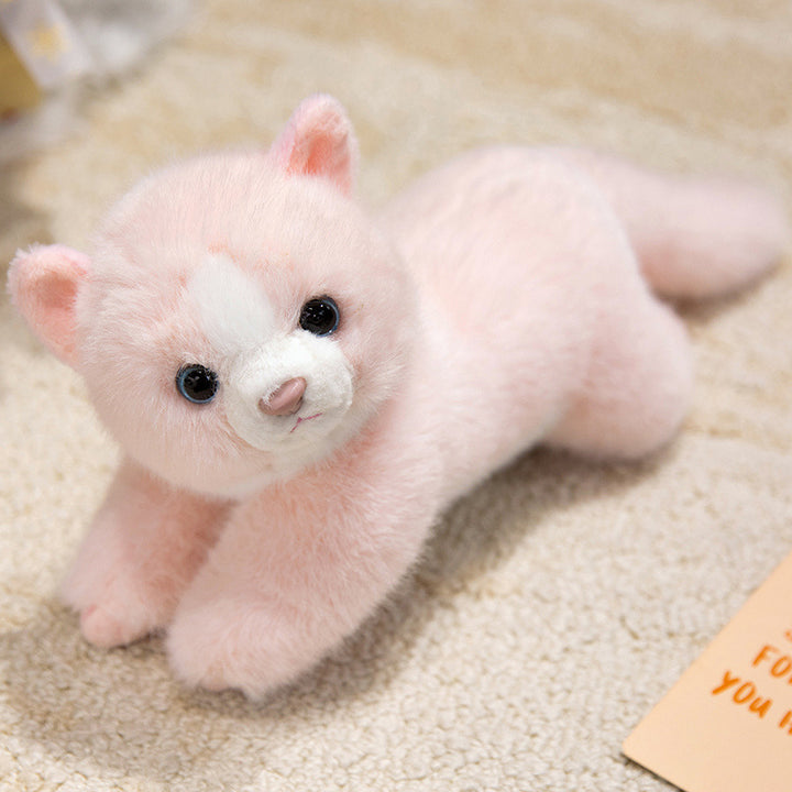 Plush Lying Ferret-Style Cuddle Companion with Ultra-Soft Faux Fur, Weighted Huggable Body & Embroidered Face Stornfield