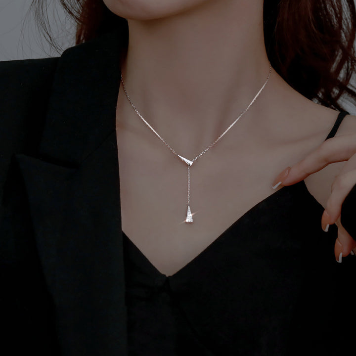 Modern Geometric Drop Necklace Stornfield