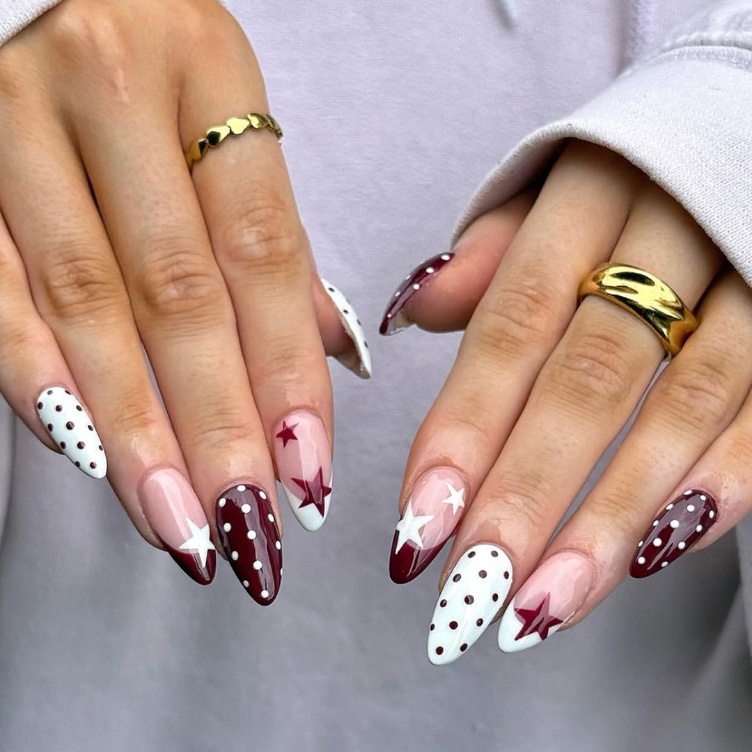 Elegant artificial nails with floral and geometric accents Stornfield