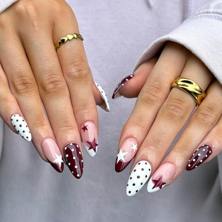 Elegant artificial nails with floral and geometric accents Stornfield