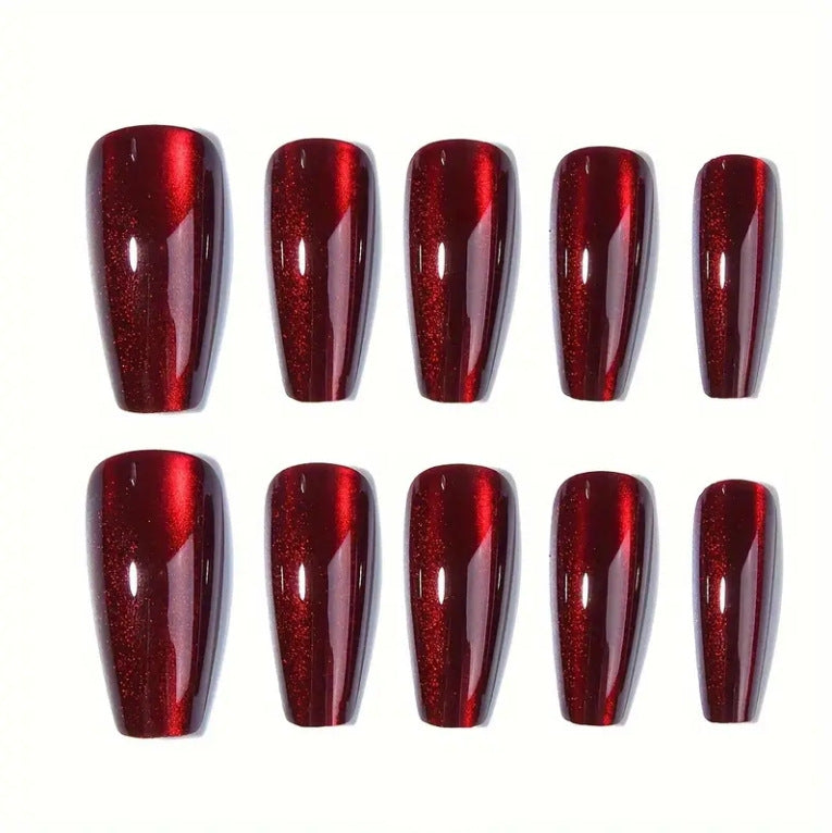 High-Gloss Almond-Shaped Press-On Nail Set Stornfield