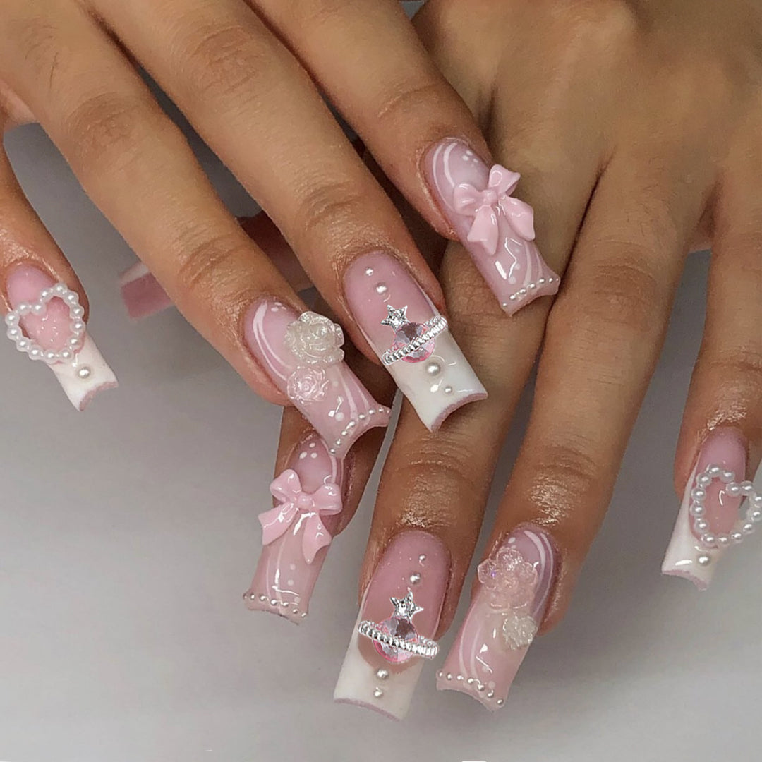 Elegant Full-Cover Press-On Nail Set Stornfield