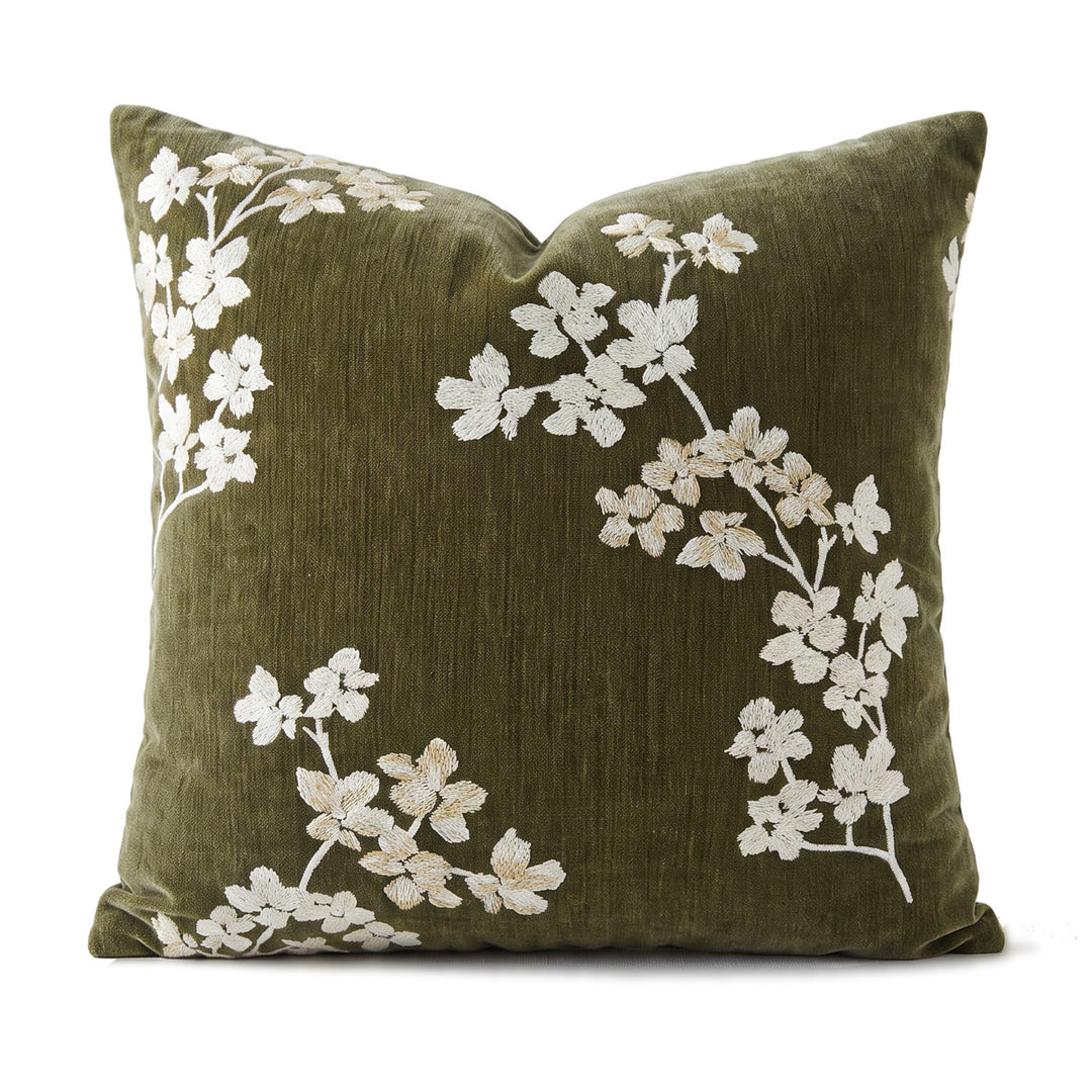 Elegant and artistically embroidered decorative pillow