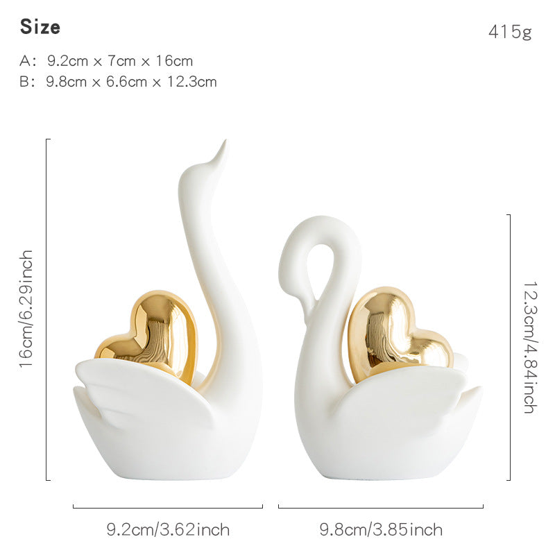 Elegant and romantic swans decorative figure Stornfield