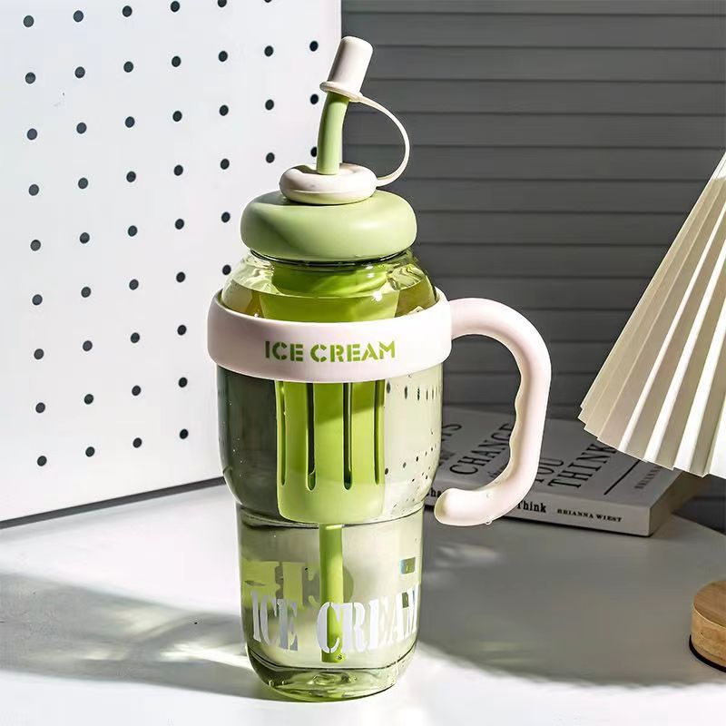 Women's multifunctional drinking container with integrated straw and sieve cup Stornfield