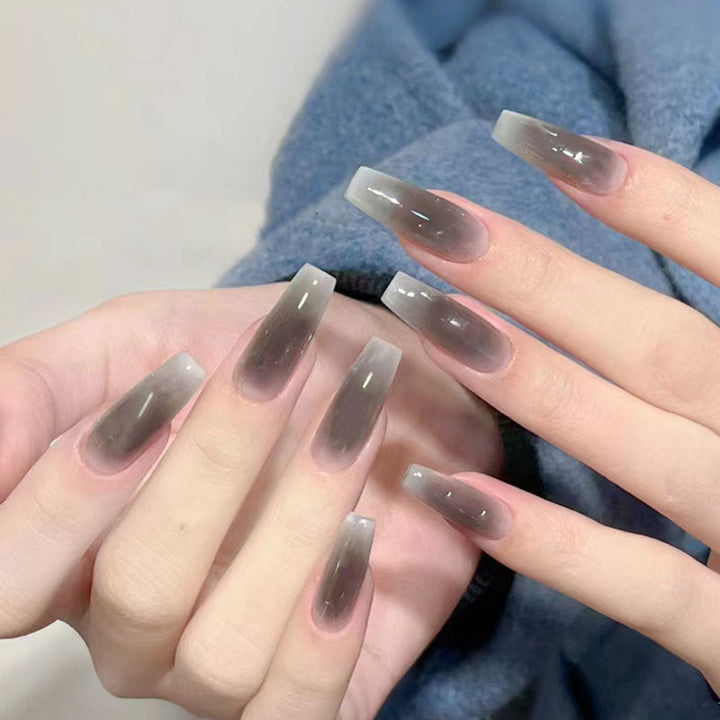 Glossy Long Coffin Press-On Nails