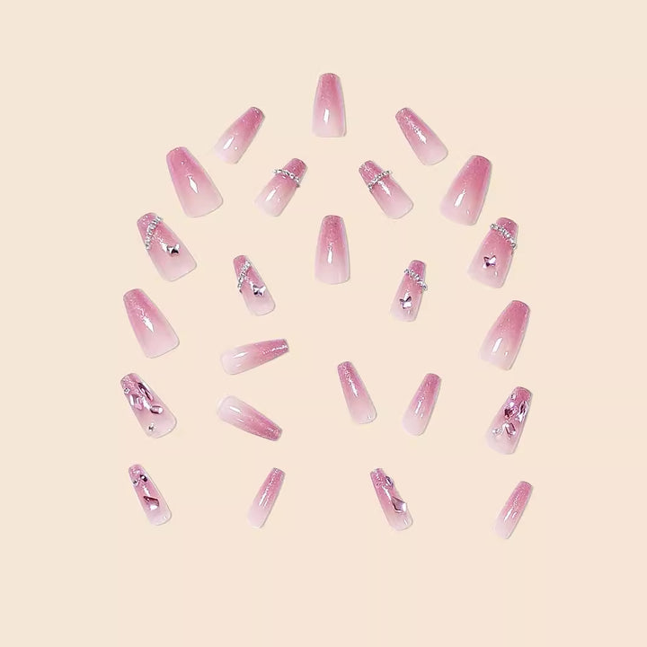 Stylish Glitter Gel Nail Extensions