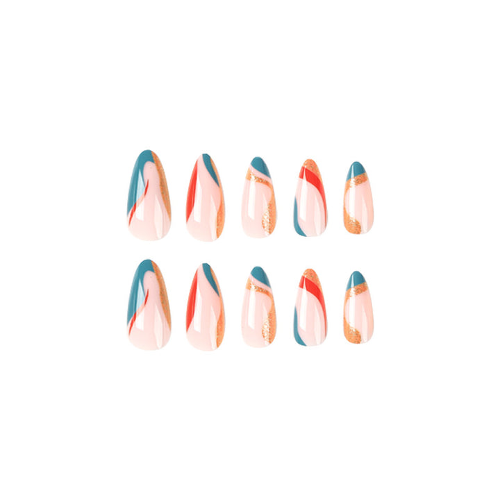Artificial nail art with creative gradient and glitter elements Stornfield
