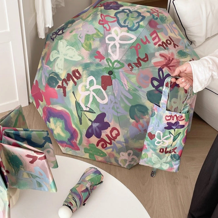 Ladies Foldable Rainbow Retouch Rain Umbrella Stornfield