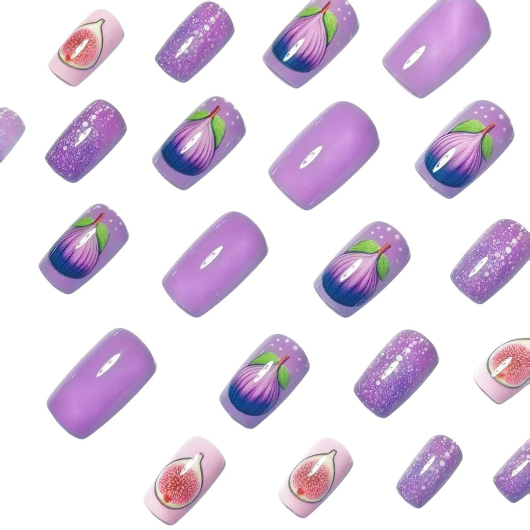 Artificial nails with elegant fig motifs Stornfield